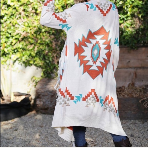 Aztec Open Front Cardigan - Picture 7 of 7